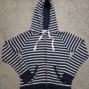 Striped Navy and White Hoodie